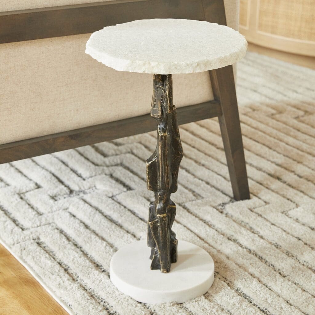 Cyan Design 11442 Amida Side Table - Bronze & White Finish - Perfect for Living Room, Bedroom, or Office Decor