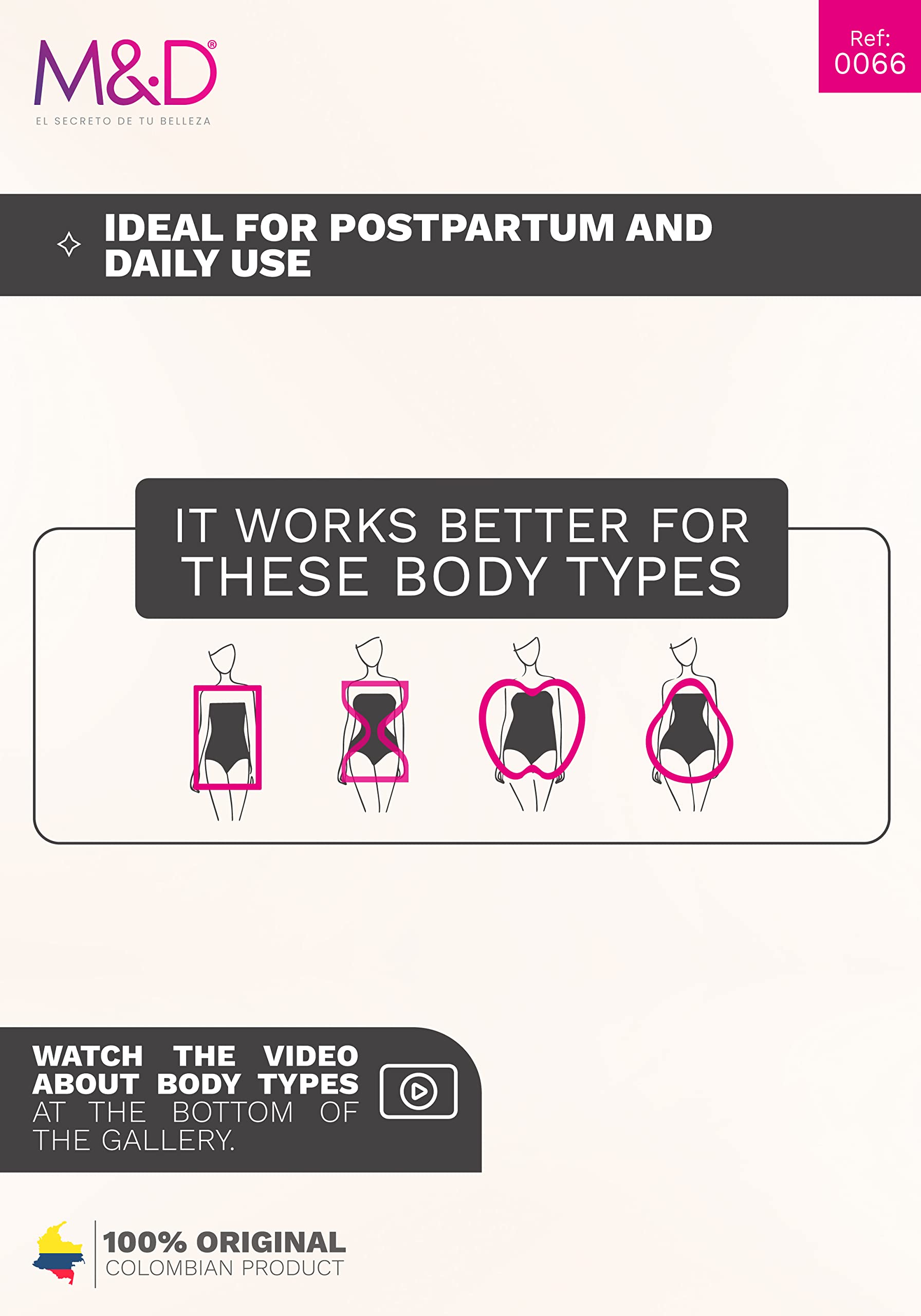 Strapless Colombian Postpartum Girdle for Women - M&D Fajas Reductoras y Moldeadoras - Postpartum Shapewear with Butt Lift - Perfect for Post-Pregnancy Recovery & Body Shaping