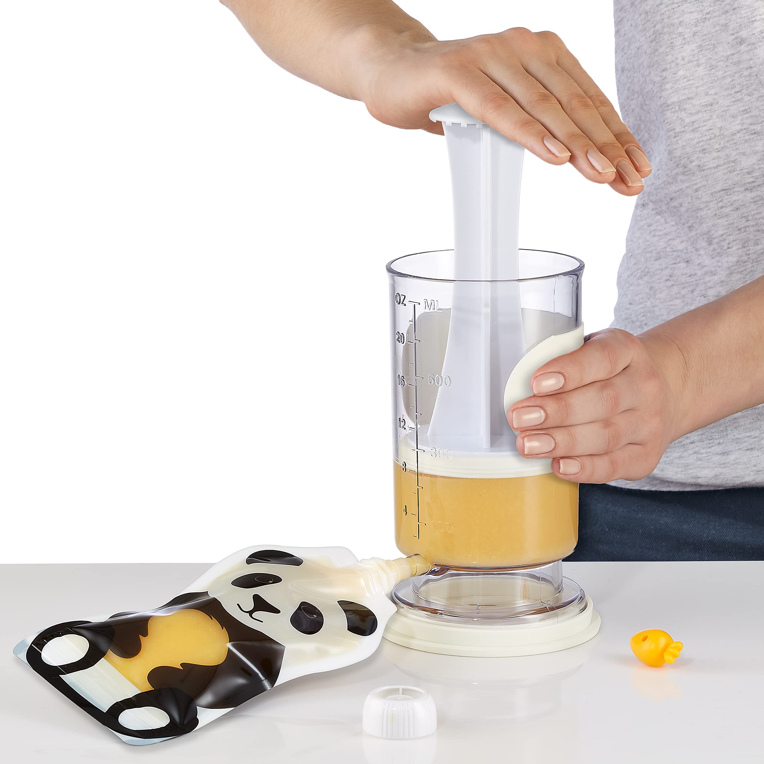Squooshi 5oz Baby Food Pouch Filler & 12 Pouches - Easy Snack Storage for On-the-Go