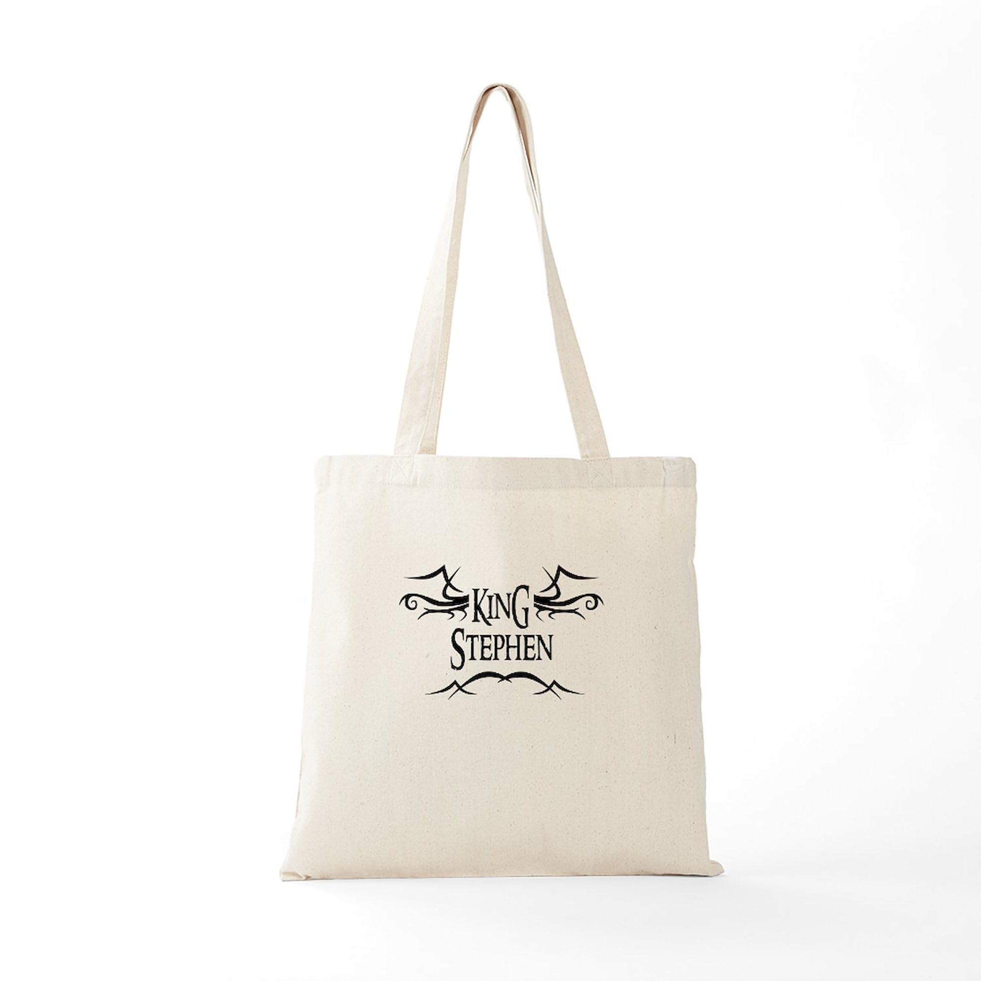King Stephen Tote Bag - Natural Canvas Reusable Shopping Bag for Groceries, Beach & Everyday Use | Eco-Friendly Cotton Tote with Premium Print