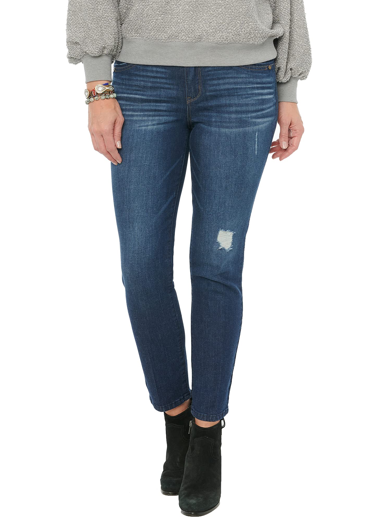 Democracy Women's Plus-Size Ab Solution Vintage Skinny Jeans - High Waist Slimming Denim Pants for Curvy Women | Perfect for Casual Wear, Office & Date Nights