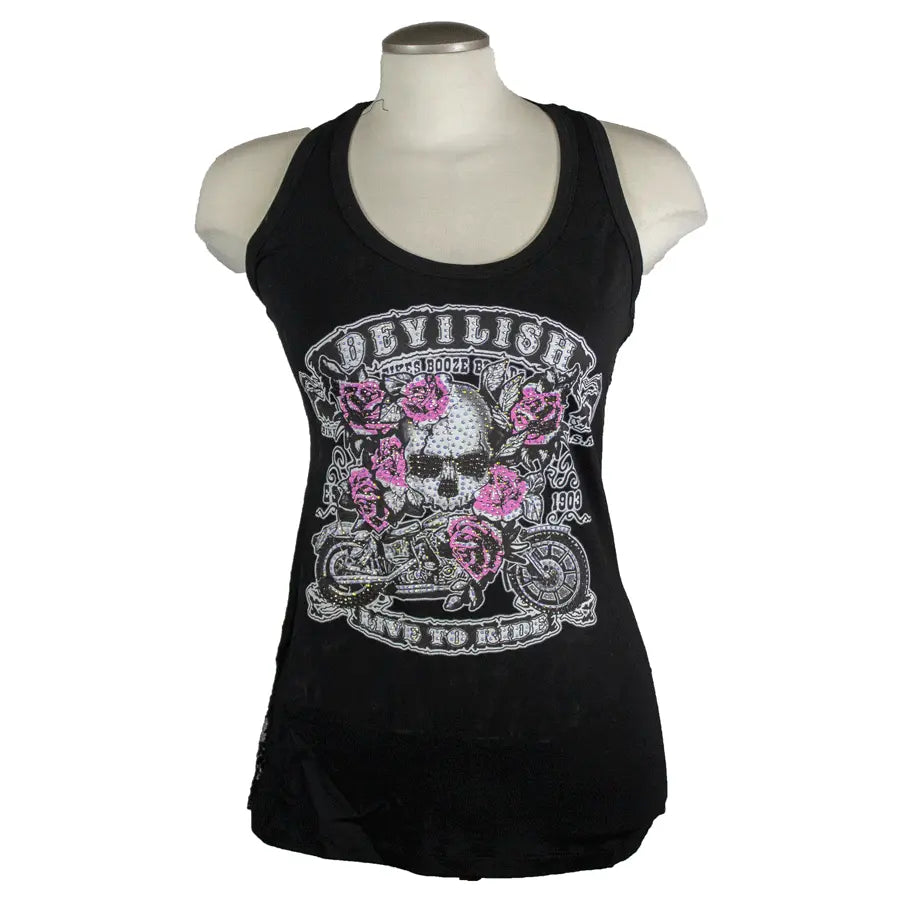 Devilish Lace Back Tank Top for Women - Sexy Open Back Summer Blouse - Perfect for Beach, Party & Date Night Outfits