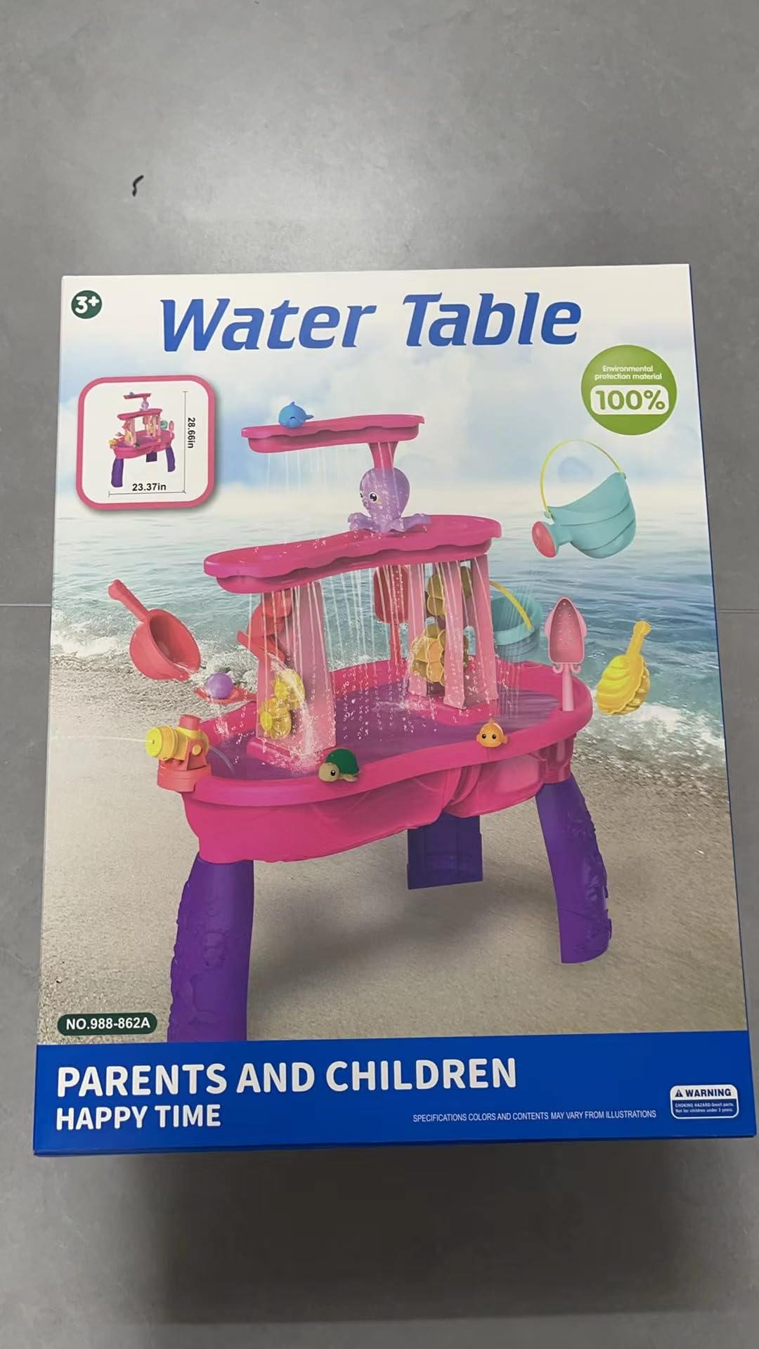 Best Water Table for Toddlers 1-5 Years - Outdoor Kids Sensory Play Table with Sand & Water - Summer Beach Toys, Sandbox Activity Center for Boys & Girls - Perfect for Backyard, Patio & Outdoor Play (Pink)