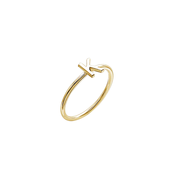Amare Wear Initial Stackable Rings for Women - 24K Gold Plated Personalized Name Rings - Perfect for Gifts, Anniversaries, and Everyday Layered Jewelry Style