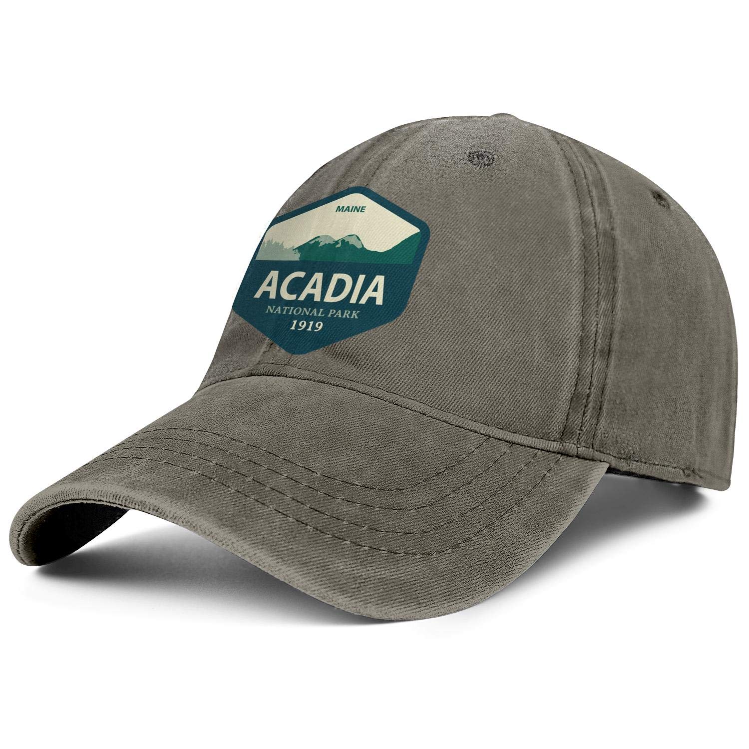 Acadia National Park Washed Denim Trucker Hat - Adjustable Baseball Cap for Men & Women - Perfect for Hiking, Camping & Outdoor Adventures