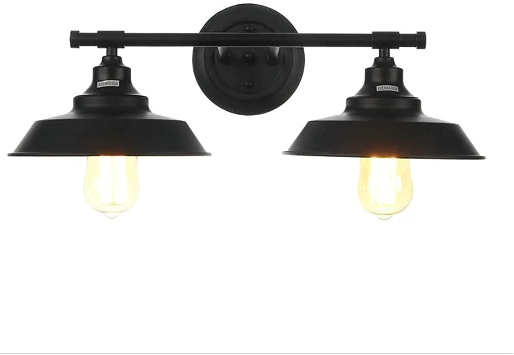 Vintage Industrial Wall Sconce Light - Retro E27 Edison Bulb Fixture with Metal Iron Art Shade - Farmhouse, Bathroom, Kitchen & Living Room Wall Lamp - Perfect for Ambient Lighting in Bedrooms, Hallways and Restaurants
