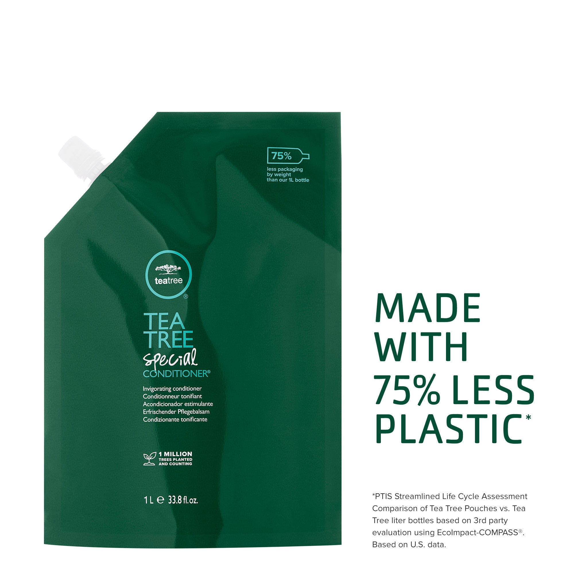 Tea Tree Special Conditioner Refill Pouch - 16oz | Moisturizing & Scalp Care | For Dry, Itchy Scalp & Dandruff Control | Vegan & Sulfate-Free | Use for Daily Hair Care & Spa Treatments