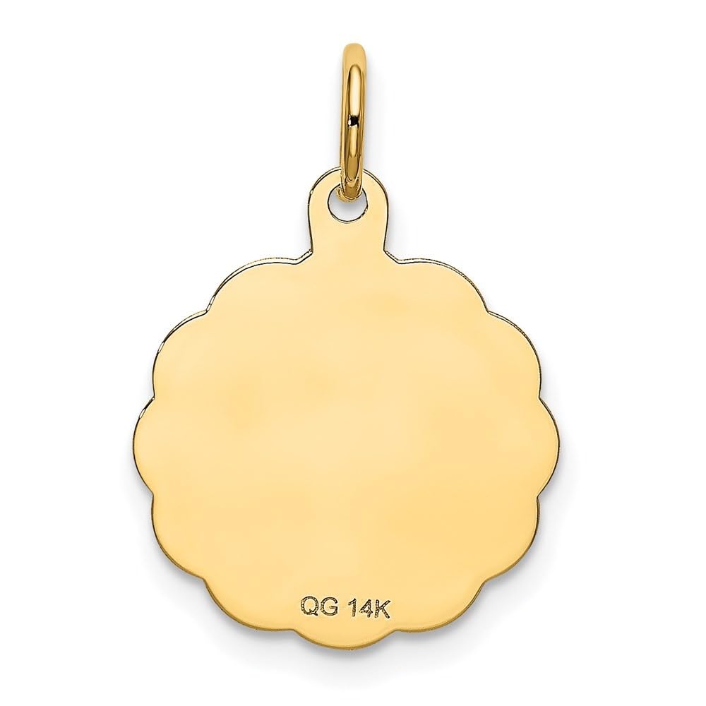 14K Yellow Gold Happy Birthday Pendant - Engraveable Polished Satin Finish, 22mm Length & 14mm Width - Perfect for Birthday Gifts, Anniversaries & Special Occasions