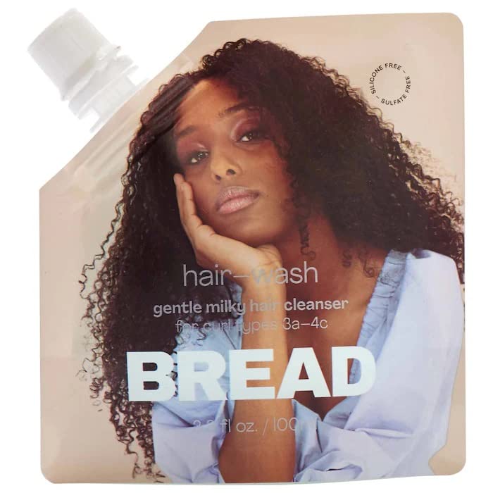 BREAD BEAUTY Gentle Milky Hair Wash - Sulfate-Free Shampoo for Dry & Damaged Hair (Travel Size) | Perfect for Vacation, Gym & On-The-Go Hair Care