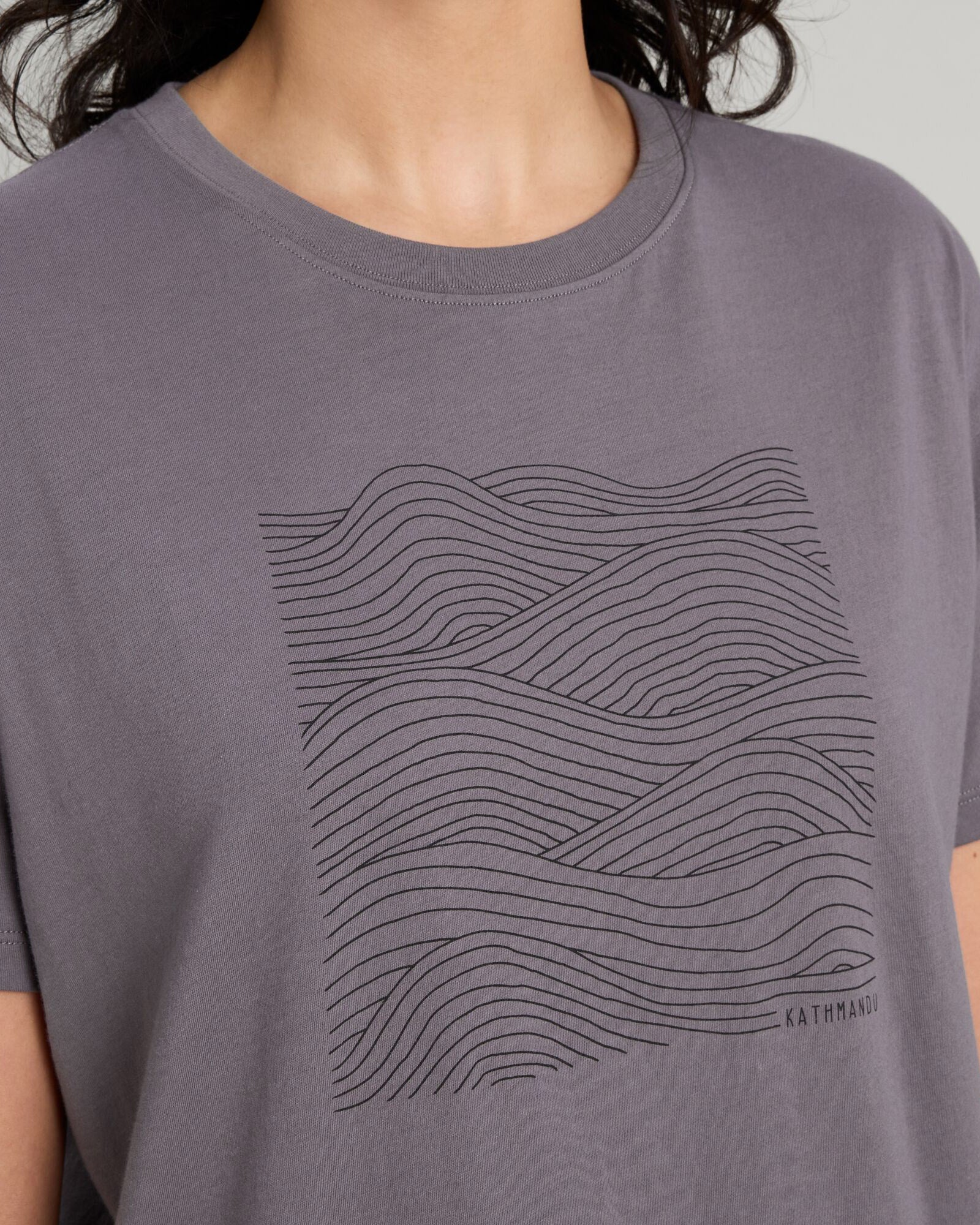 Organic Cotton Women's Ripple T-Shirt - Light Quartz Color | Soft & Breathable Casual Tee for Everyday Wear, Yoga & Outings