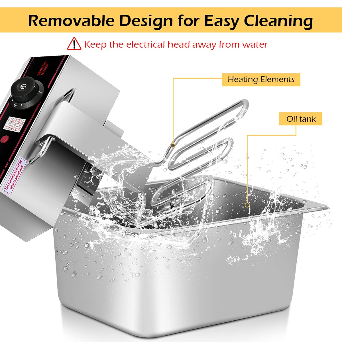 Giantex 3400W Commercial Dual Tank Deep Fryer - 12.8QT Stainless Steel Electric Fryer with 2 Baskets, Lids & Temperature Control - Perfect for French Fries, Chicken, Turkey in Restaurants & Home Kitchens
