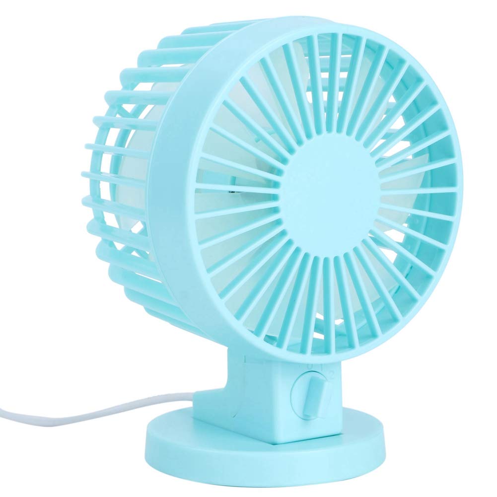 USB Rechargeable Fan with Remote - 3 Speeds for Office & Home (Blue) - Stay Cool Anywhere