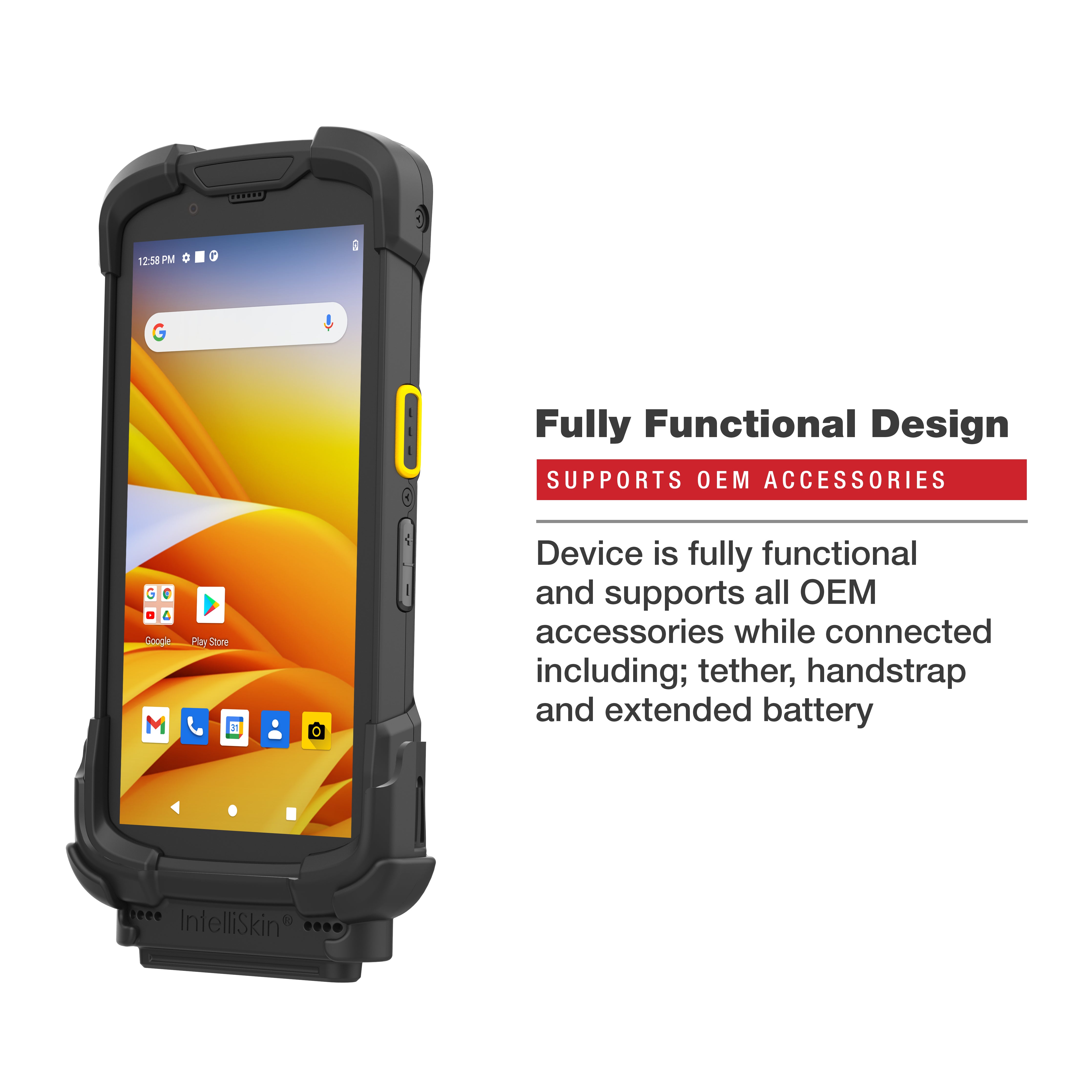 IntelliSkin® Next Gen Protective Case for Zebra TC73/78 - Durable RAM GDS SKIN ZE35 NG - Perfect for Warehouse, Logistics & Retail Scanning