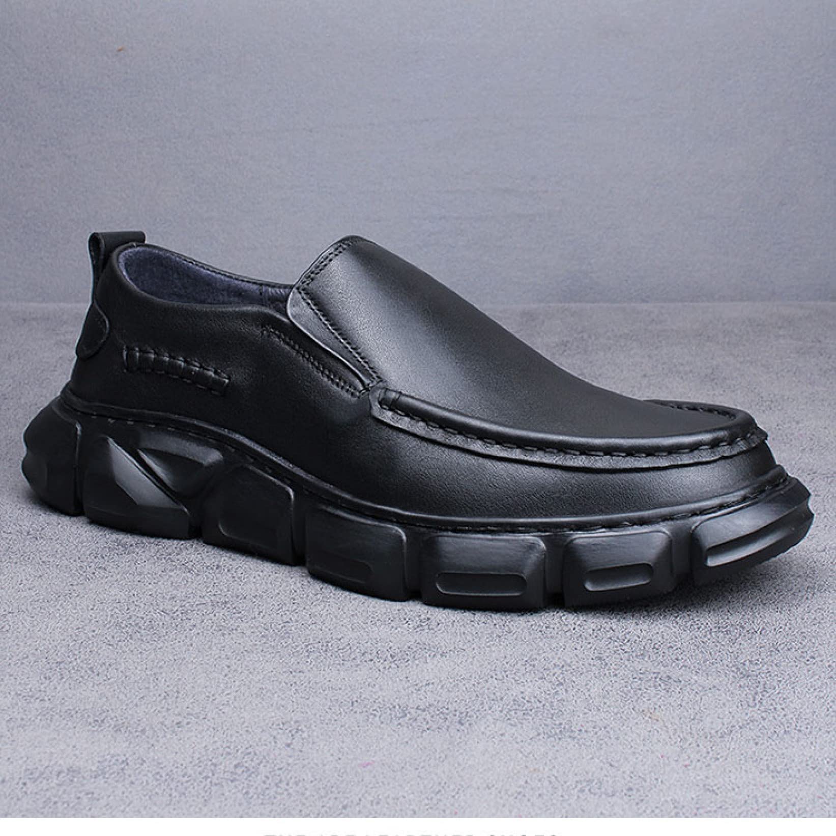 **Men's Genuine Leather Loafers - Breathable Soft Slip-On Casual Shoes for Walking & Office - Non-Slip Thick Sole Comfortable Dress Shoes for Men - Perfect for Business, Travel & Daily Wear**