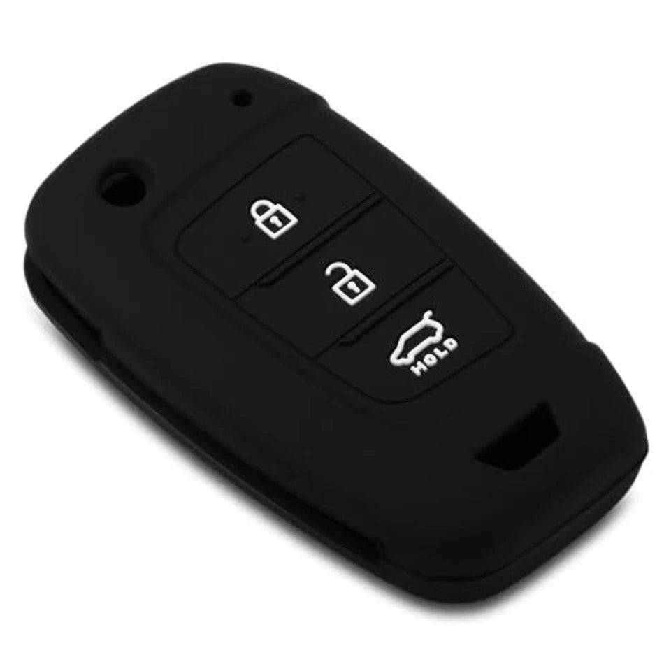 Hyundai Remote Key Fob Cover - 3 Button Silicone Rubber Key Case Protector for Hyundai Elantra Tucson | Durable Key Protection for Everyday Use