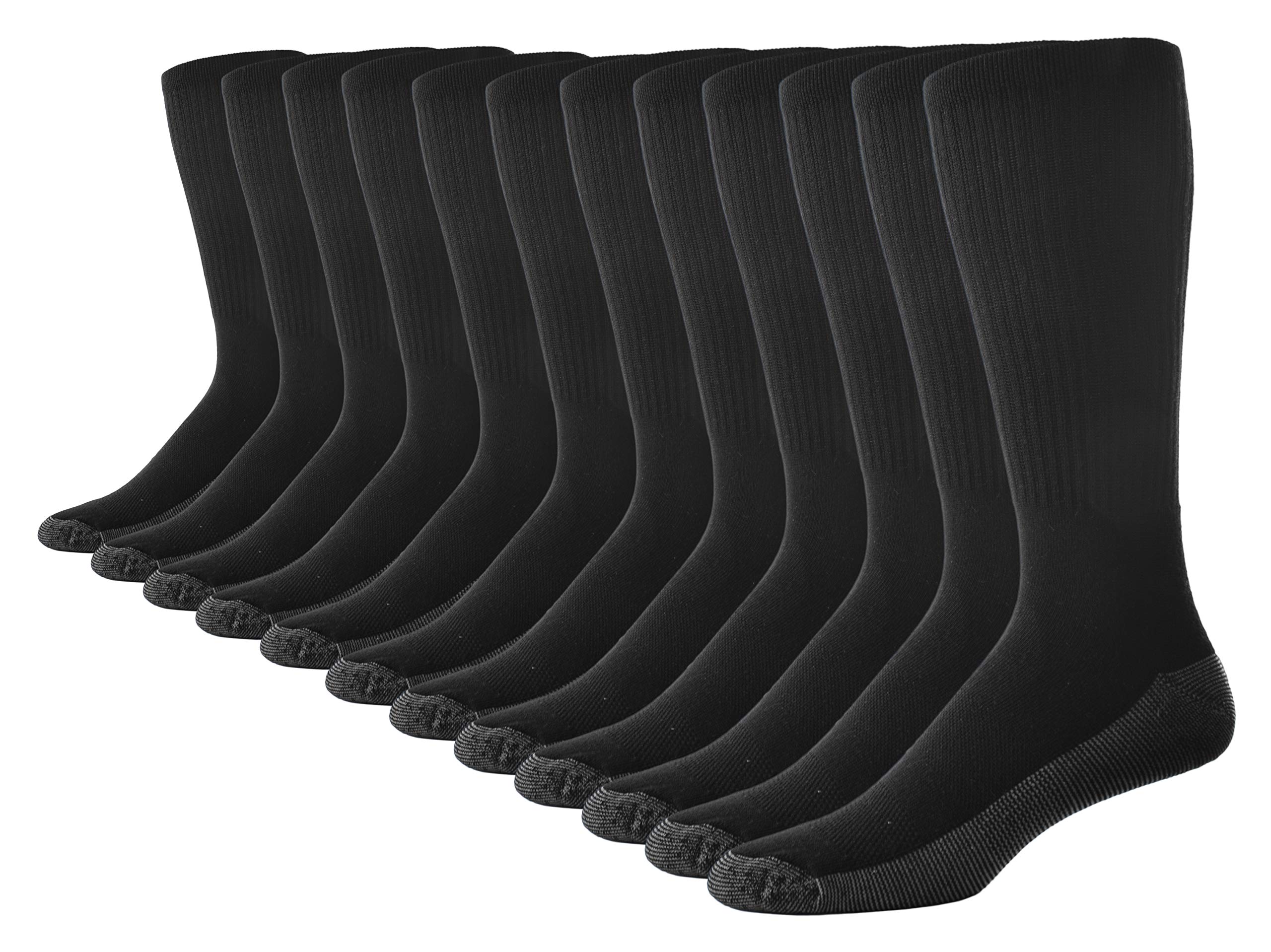 12 Pack Men's Moisture Wicking Crew Socks - Breathable Casual & Work Socks for Everyday Comfort - Perfect for Office, Gym & Outdoor Activities
