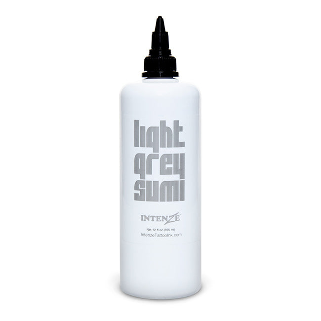 Light Gray Sumi Wash Ink - Intenze Professional Japanese Tattoo Ink - 12oz Bottle for Tattoo Artists & Body Art - Perfect for Traditional Japanese Tattoos & Watercolor Effects