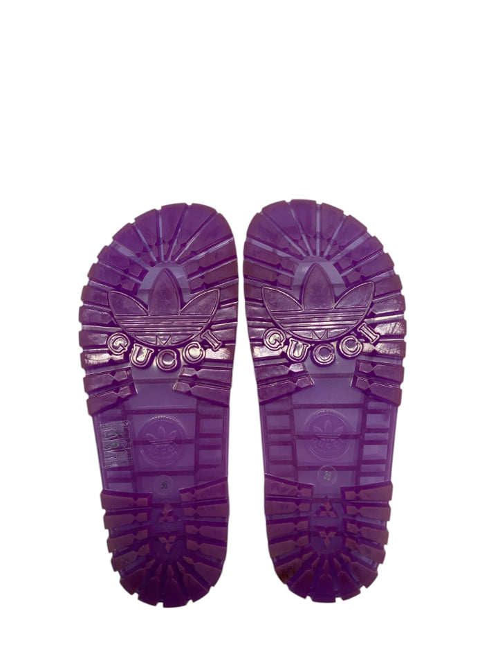 Gucci x Adidas Women's Platform Sandals with Rubber Logo - Size 36 (US 6) - Perfect for Summer Outfits, Beach Vacations & Casual Street Style