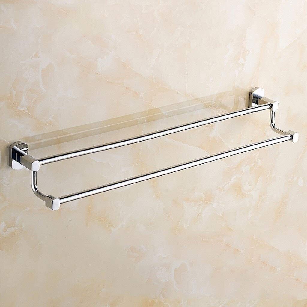 Stainless Steel Wall Mounted Single Layer Towel Rack - 60cm Bathroom Shelf for Towels & Accessories - Perfect for Small Bathrooms, Kitchens & Laundry Rooms
