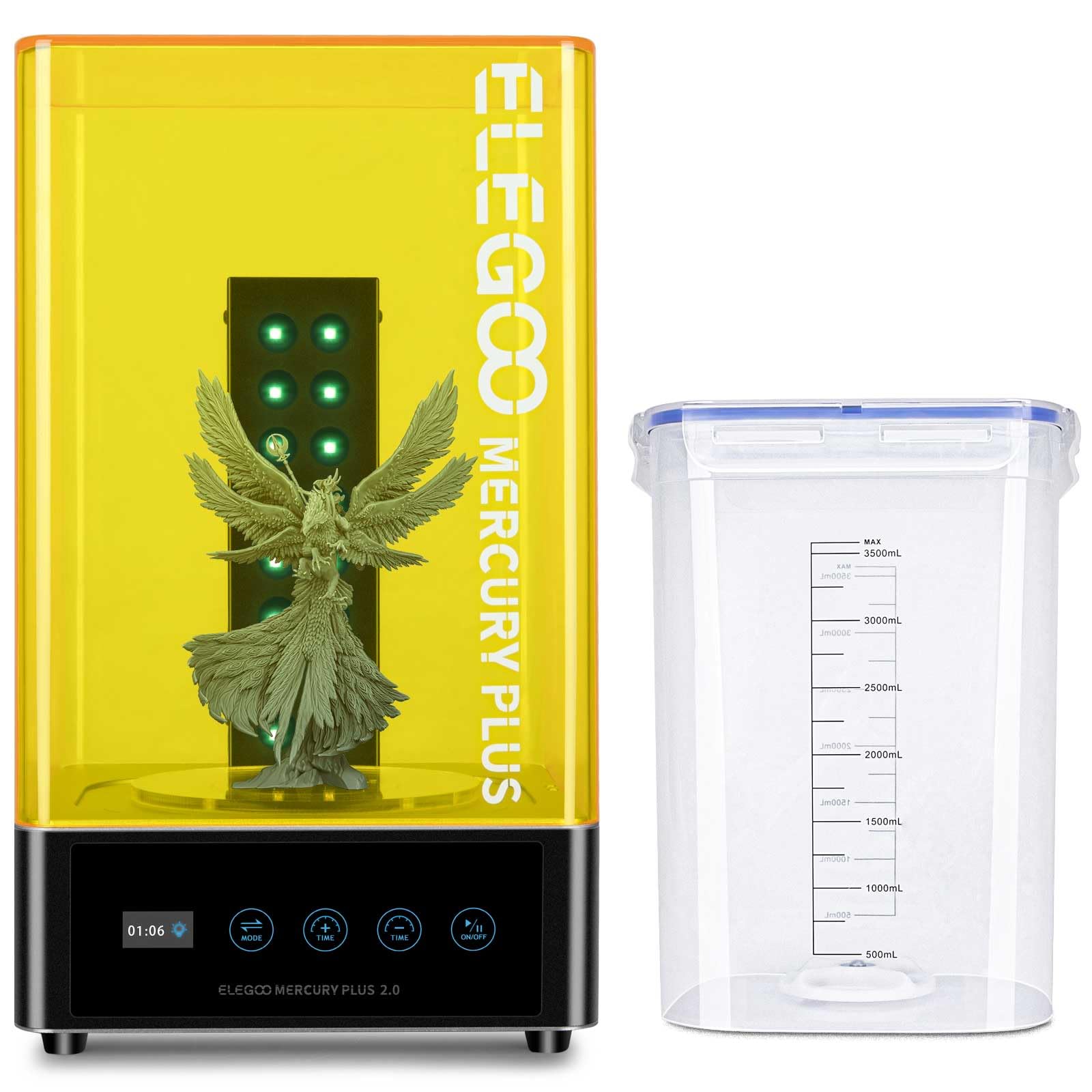ELEGOO Mercury Plus 2.0 Wash and Cure Station V2 for Mars Photon S & Mono LCD/DLP/SLA 3D Printers - Perfect for Post-Processing Resin Prints