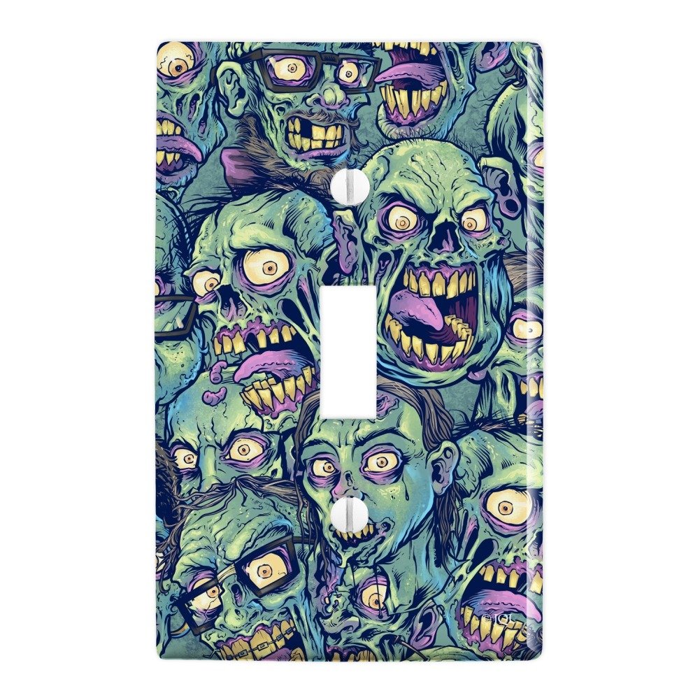 Zombie Pattern Dead Corpses Undead Horror Plastic Wall Decor Light Switch Plate Cover - Spooky Home Decor for Halloween Party, Haunted House & Horror Theme Rooms