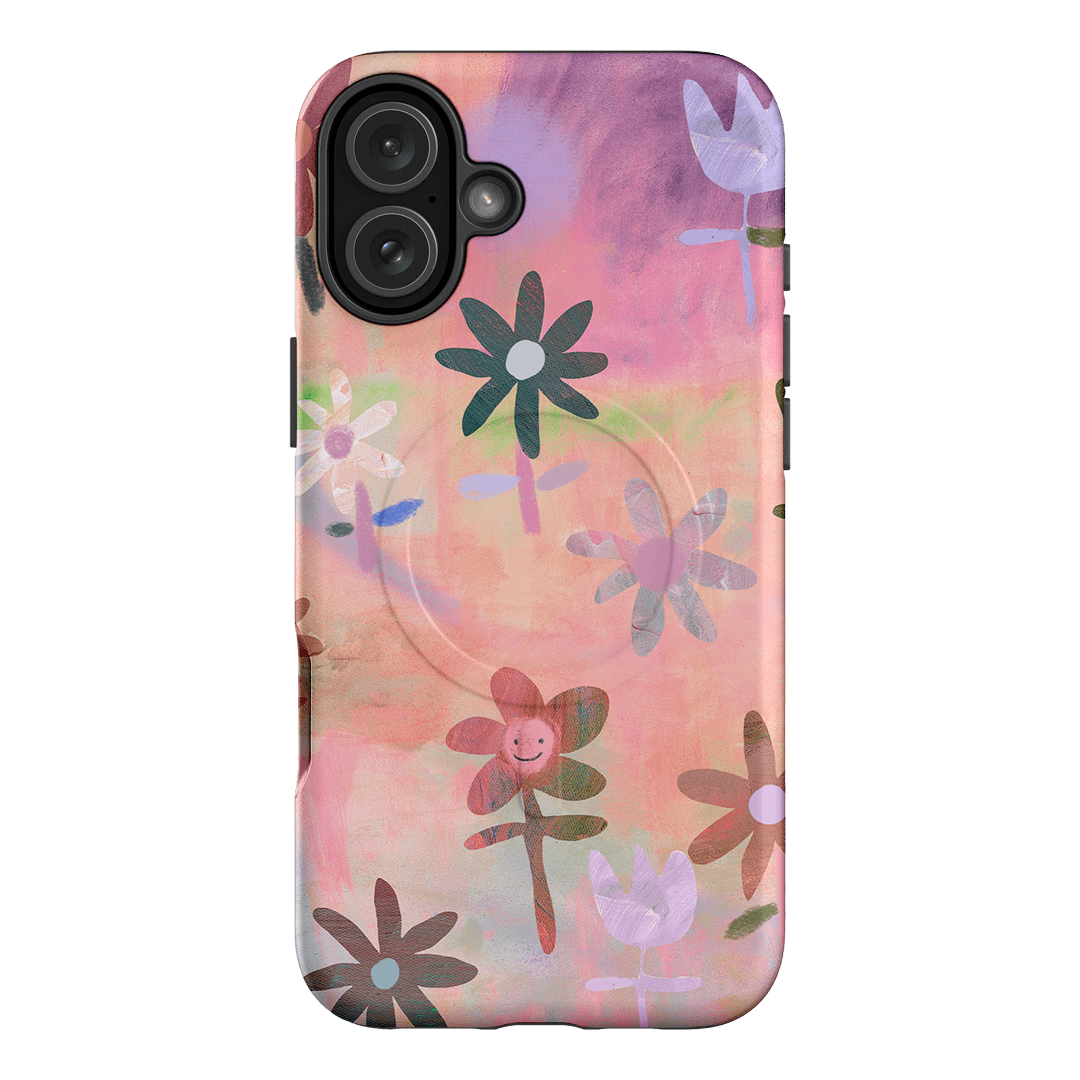Premium Lazy Daisy Floral Phone Case - Shockproof & Slim Design for iPhone 15/14/13/12/Pro/Max - Perfect for Everyday Use, Travel & Outdoor Activities
