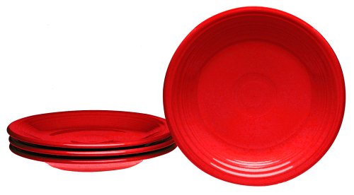 Fiesta 7-1/4-Inch Scarlet Salad Plates, Set of 4 - Durable Dinnerware for Everyday Meals, Parties & Restaurant Use