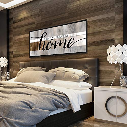 Farmhouse Wall Decor Sign - Rustic Home Decoration with Black Floating Frame (42x19 Inches, Brown) | Perfect for Living Room, Housewarming Gifts & Cozy Farmhouse Style | Wall Art for Home, Office & Cabin Decor