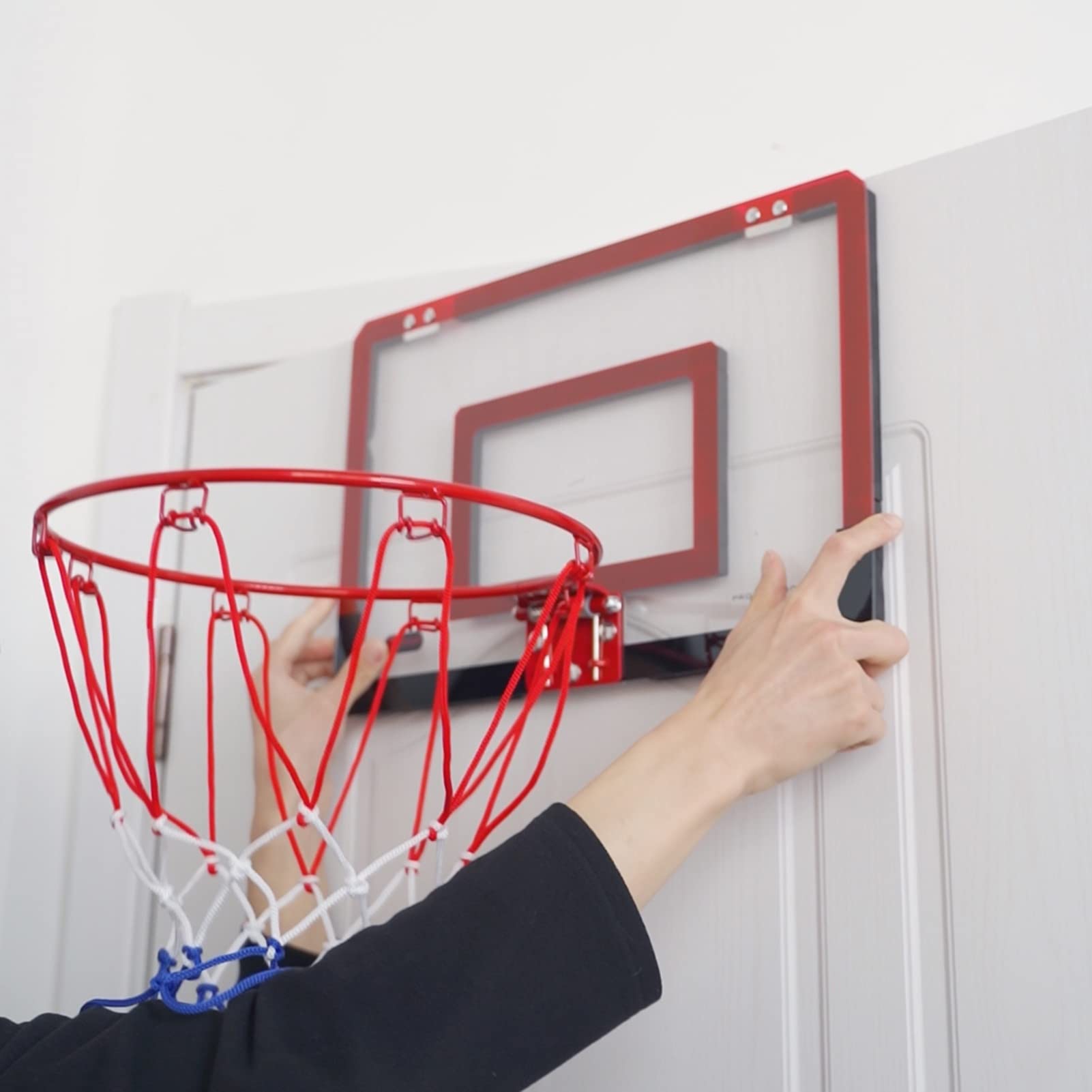 Foldable Door Frame Basketball Hoop - Adjustable Mini Basketball Goal for Kids, Adults & Students - Wall Mount Backboard Stand for Home, Office & Indoor Play