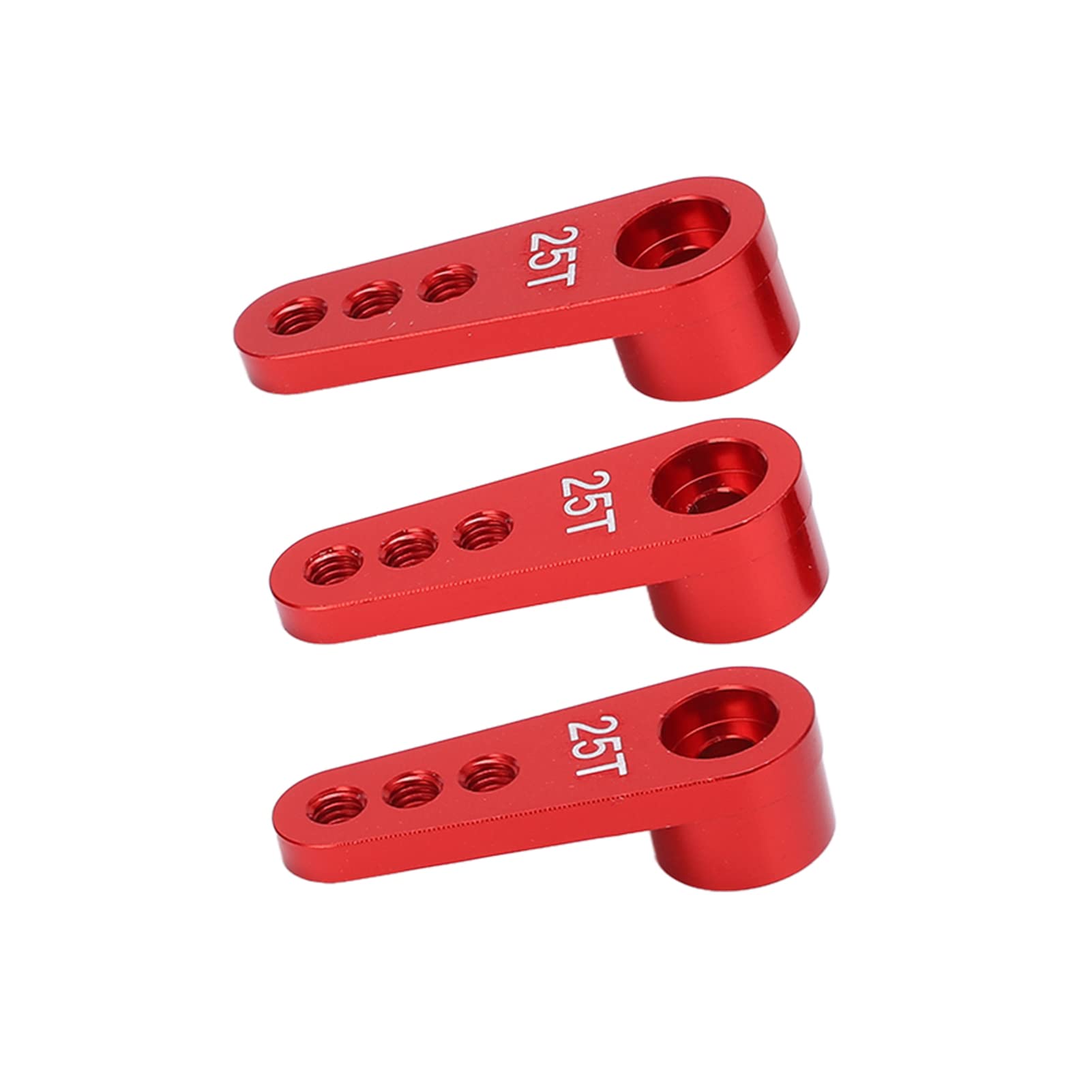 25T Metal Steering Servo Horns for 1/8 1/10 RC Cars - 3pcs Aluminum Upgrade Parts (Red) | Perfect for Crawler, Drift & Off-Road RC Vehicle Modifications