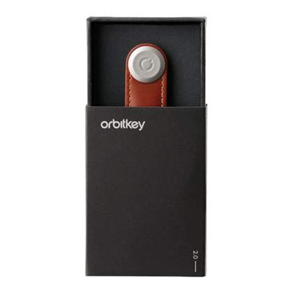 Orbitkey Leather 2.0 Key Organizer - Premium Brown Leather Key Holder for Men & Women | Compact Keychain Organizer for Home, Office & Travel Accessories