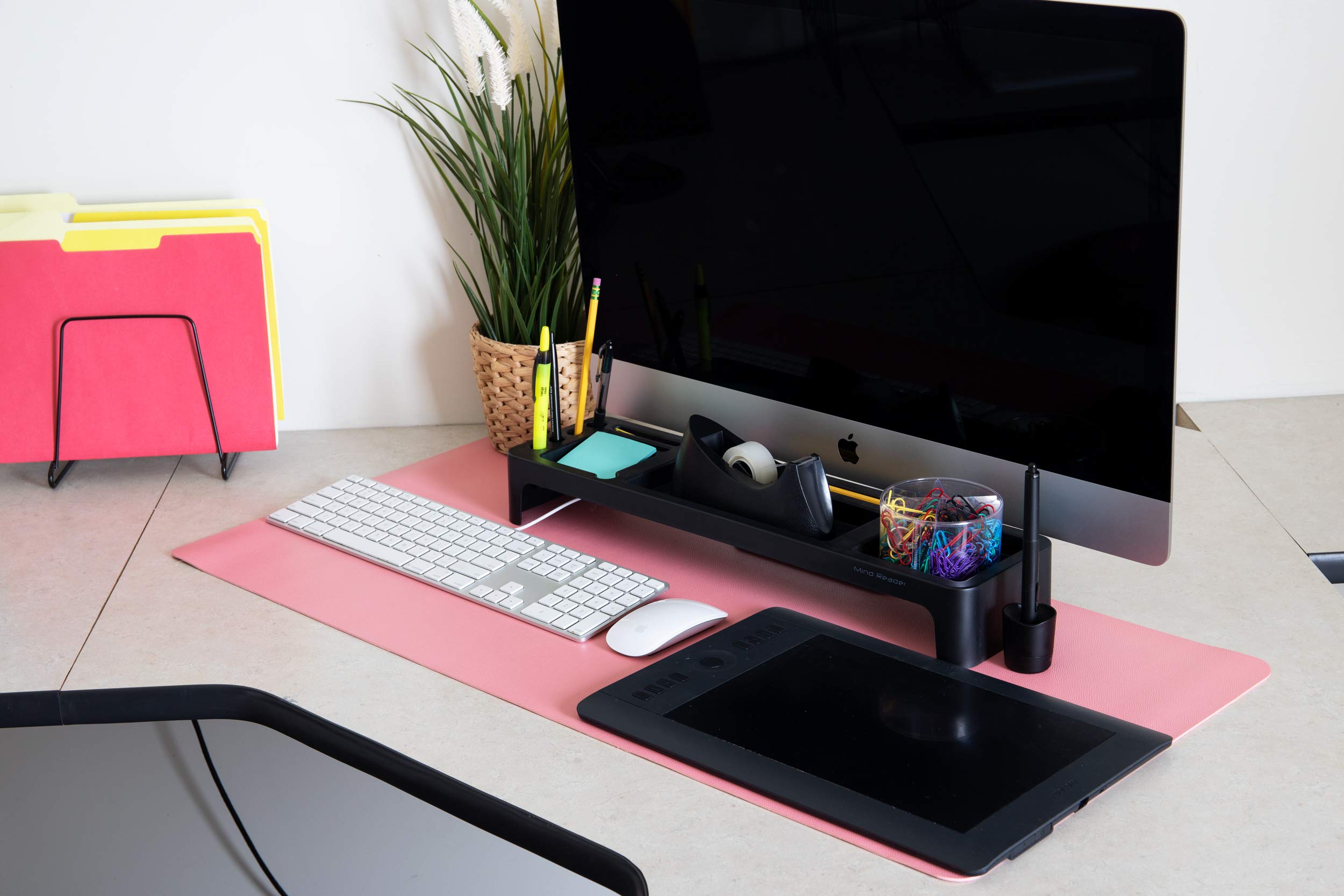 Mind Reader Non-Slip Office Mouse Pad - Medium Size Red Desk Protector for Computer, Gaming & Work | Ergonomic Mouse Mat for Home & Office Use