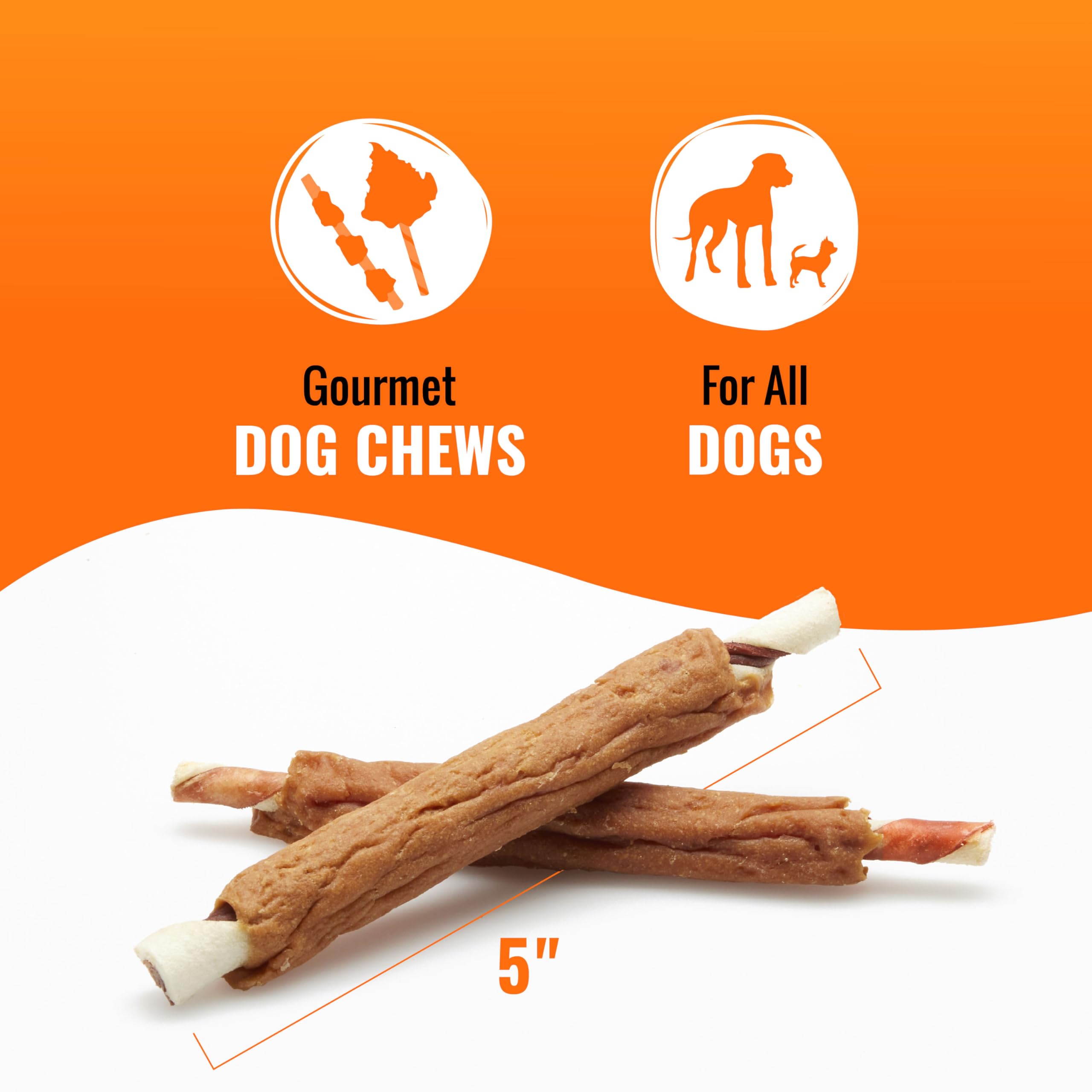Good ‘n’ Fun Triple Flavor Dog Chews - Beef, Chicken & Pork Hide Long-Lasting Treats for All Dogs (12oz) - Perfect for Training Rewards, Dental Health & Playtime