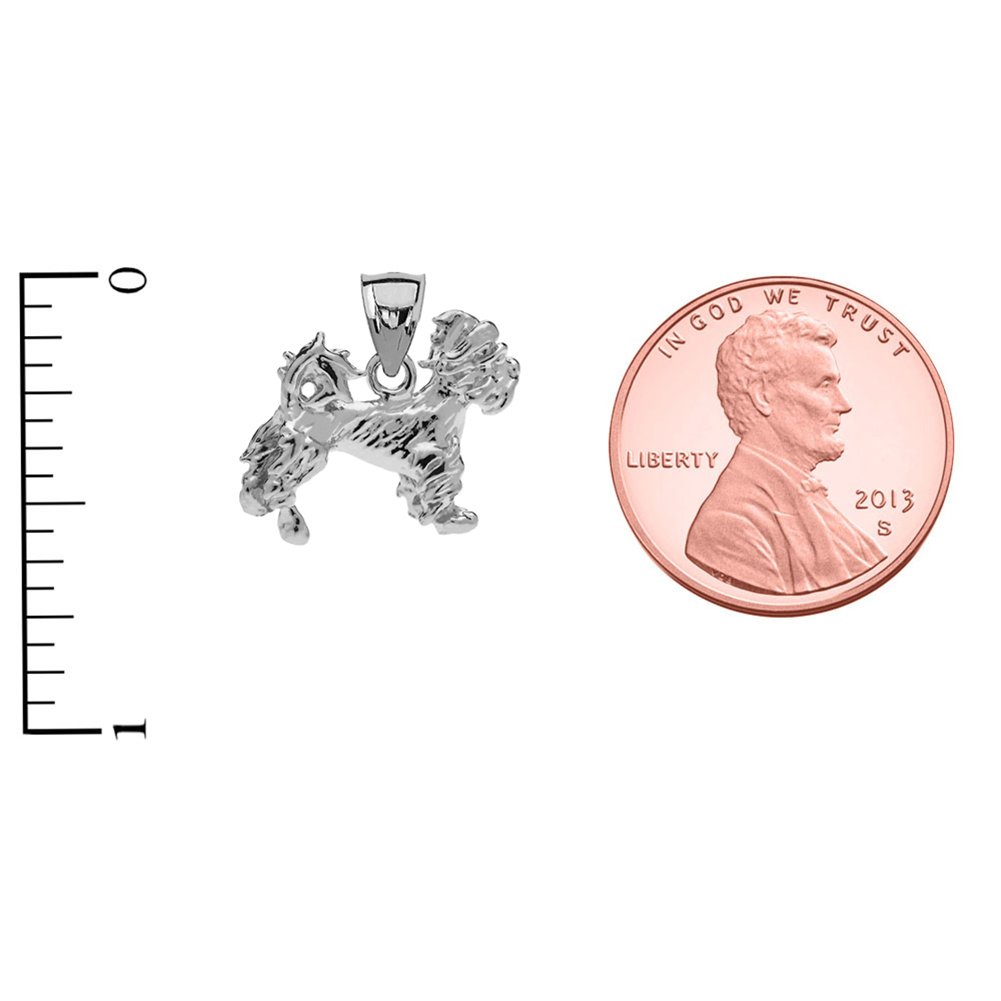 14K White Gold Terrier Charm Pendant Necklace for Women - Elegant Dog Lover Jewelry Gift for Birthday, Anniversary & Special Occasions