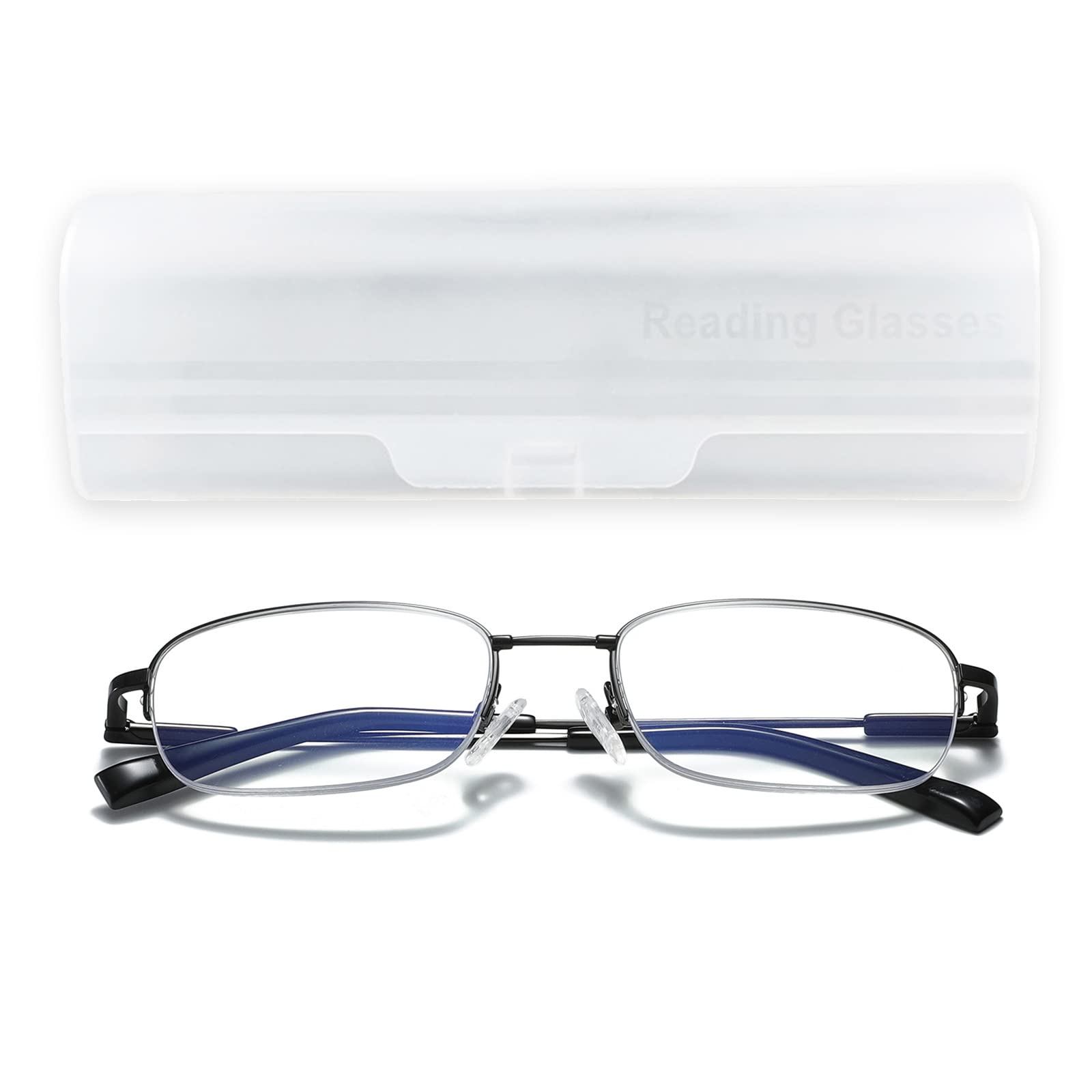 Blue Light Blocking Reading Glasses for Men & Women - Lightweight Metal Frame Computer Glasses with Spring Hinges - Perfect for Office Work, Screen Time & Digital Eye Strain Relief