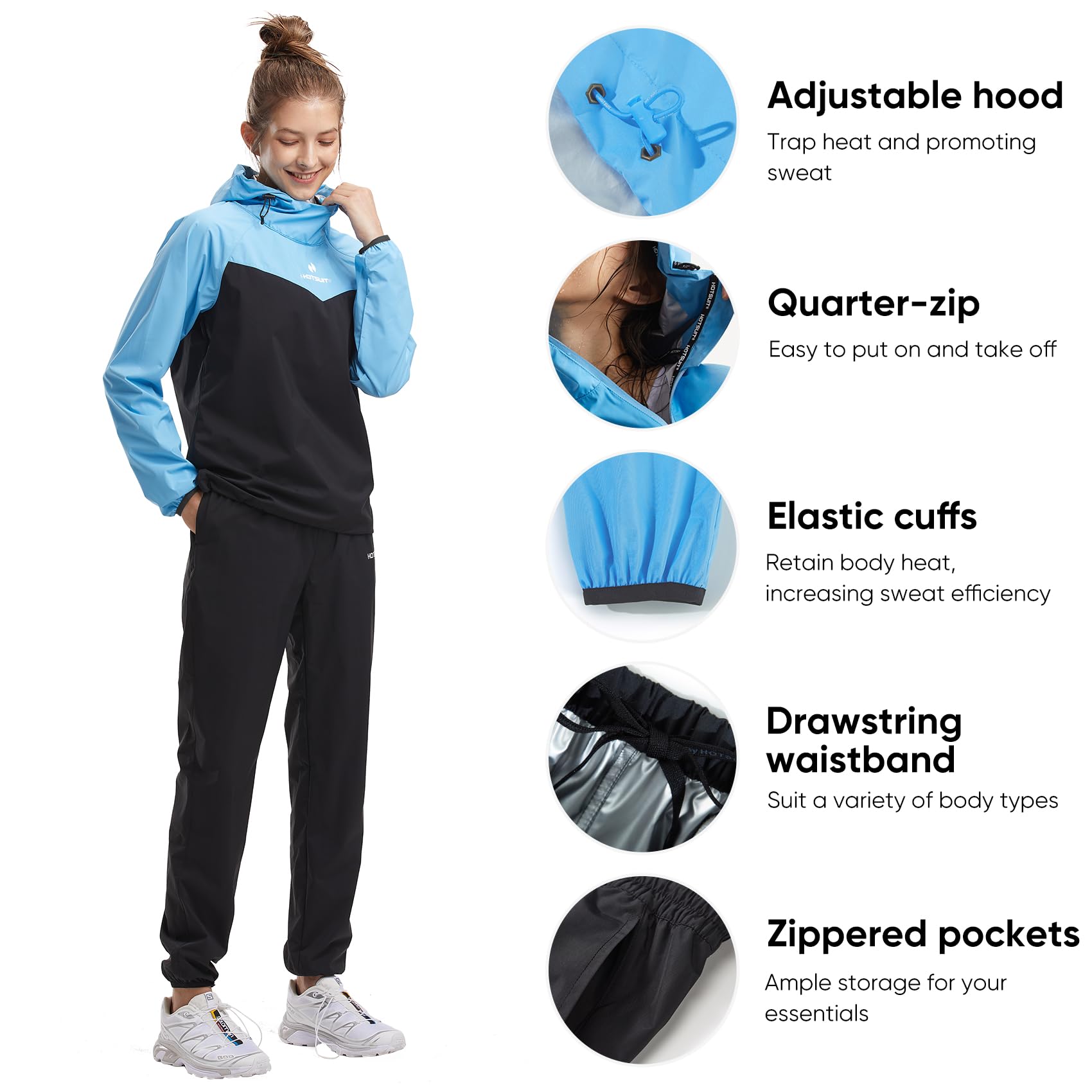 HOTSUIT Women's Sauna Suit for Weight Loss - Sweatproof Workout Jacket for Boxing, Gym & Fitness Training - Perfect for Home Exercise & Fat Burning Sessions