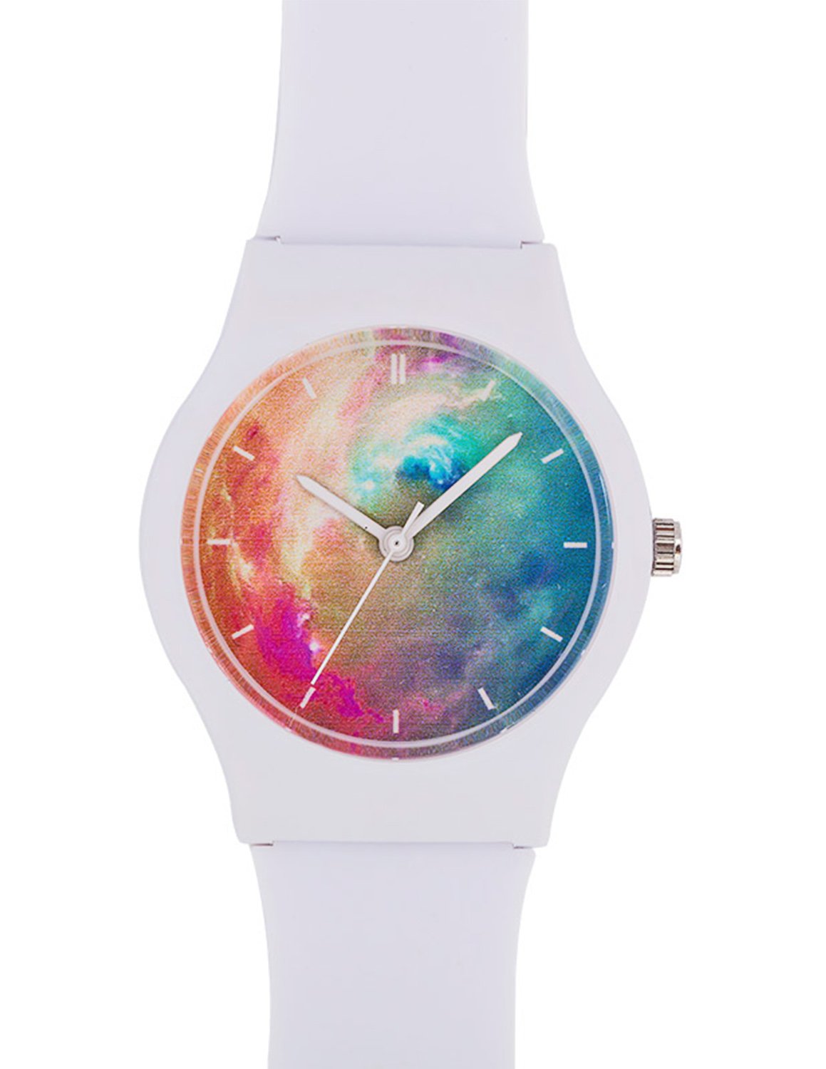 Tonnier Girls' Analog Quartz Wristwatch with Soft Resin Band & Nebula Dial - Stylish Watch for Teens, School, and Everyday Wear