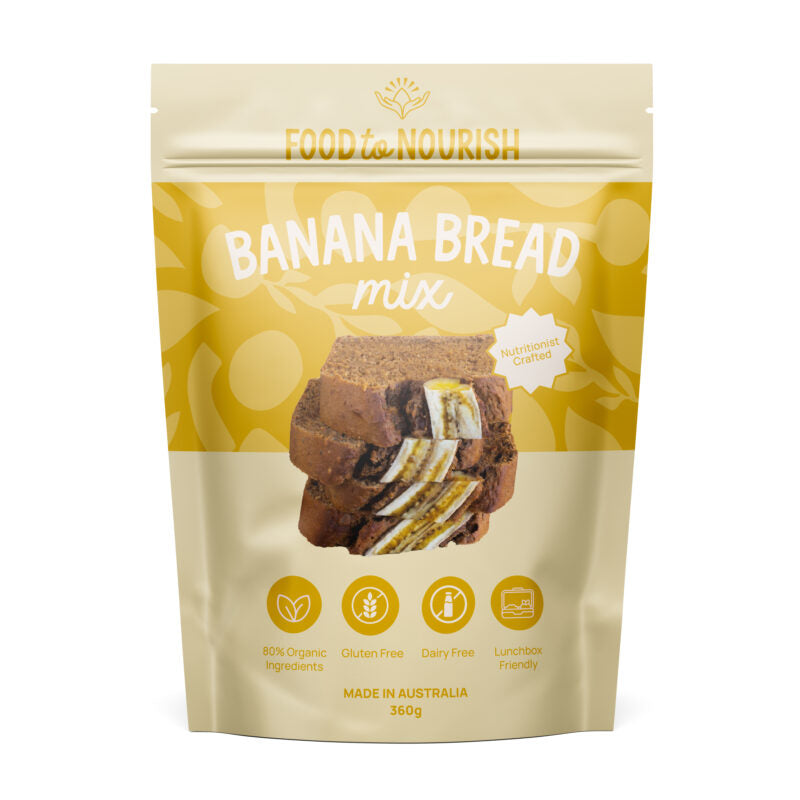 Organic Banana Bread Mix 360g - Gluten-Free, Non-GMO, Easy Bake Mix - Perfect for Breakfast, Snacks & Holiday Gifting