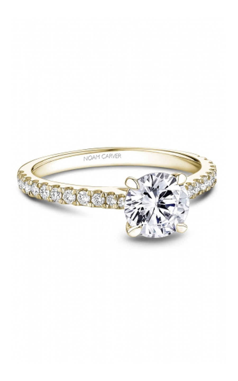 Noam Carver B525 01YA Bridal Engagement Ring - 14K White Gold Diamond Wedding Band for Women - Perfect for Proposals, Anniversaries & Romantic Occasions