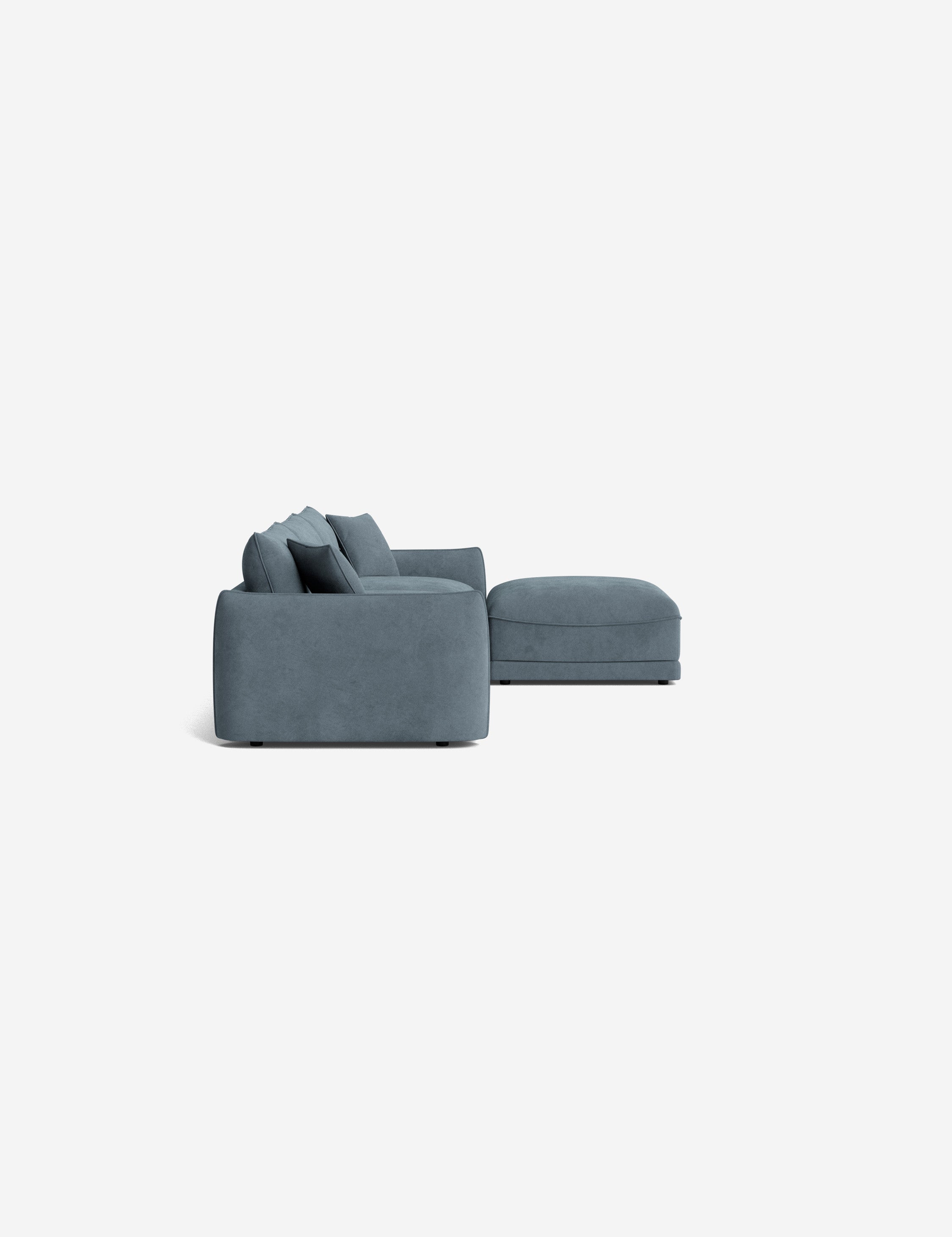 Balmer Sectional Sofa with Ottoman - Modern L-Shaped Couch Set for Living Room, Lounge & Home Theater - Comfortable Fabric Sofa with Chaise & Storage Ottoman
