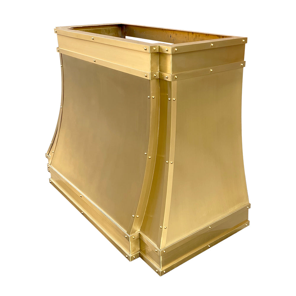 RHM Sweep Brushed Brass Custom Range Hood H33 C5BS for Klaudia - Premium Kitchen Ventilation for Modern Homes | Perfect for Open Concept Kitchens & Luxury Remodels