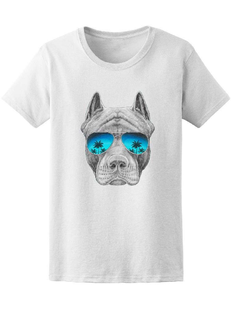 Smartprints Pit Bull with Sunglasses T-Shirt for Men - Cool Graphic Tee for Casual Wear, Street Style & Dog Lovers