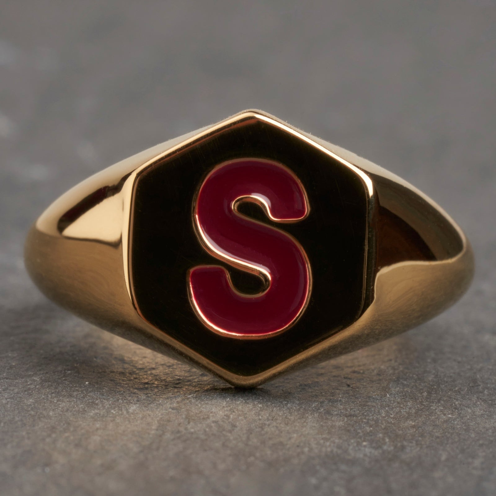 Hexagonal Garnet Gold Ring for Women - Elegant Vintage Jewelry Gift for Anniversary, Birthday & Special Occasions