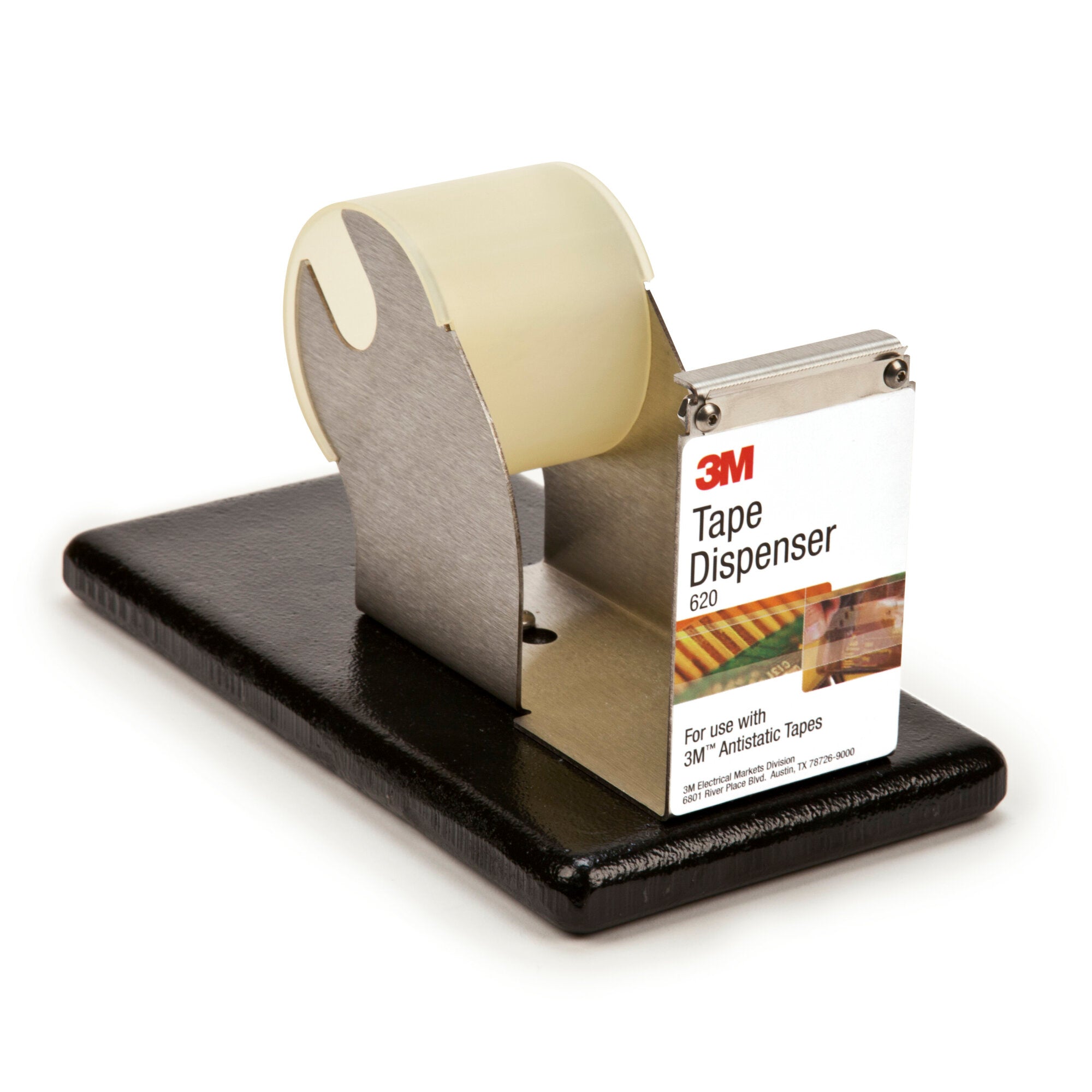 3M Antistatic Utility Tape Dispenser 620 with Base - Static-Free Tape Dispenser for Electronics, Packaging & Office Use - Ideal for ESD-Sensitive Work Environments