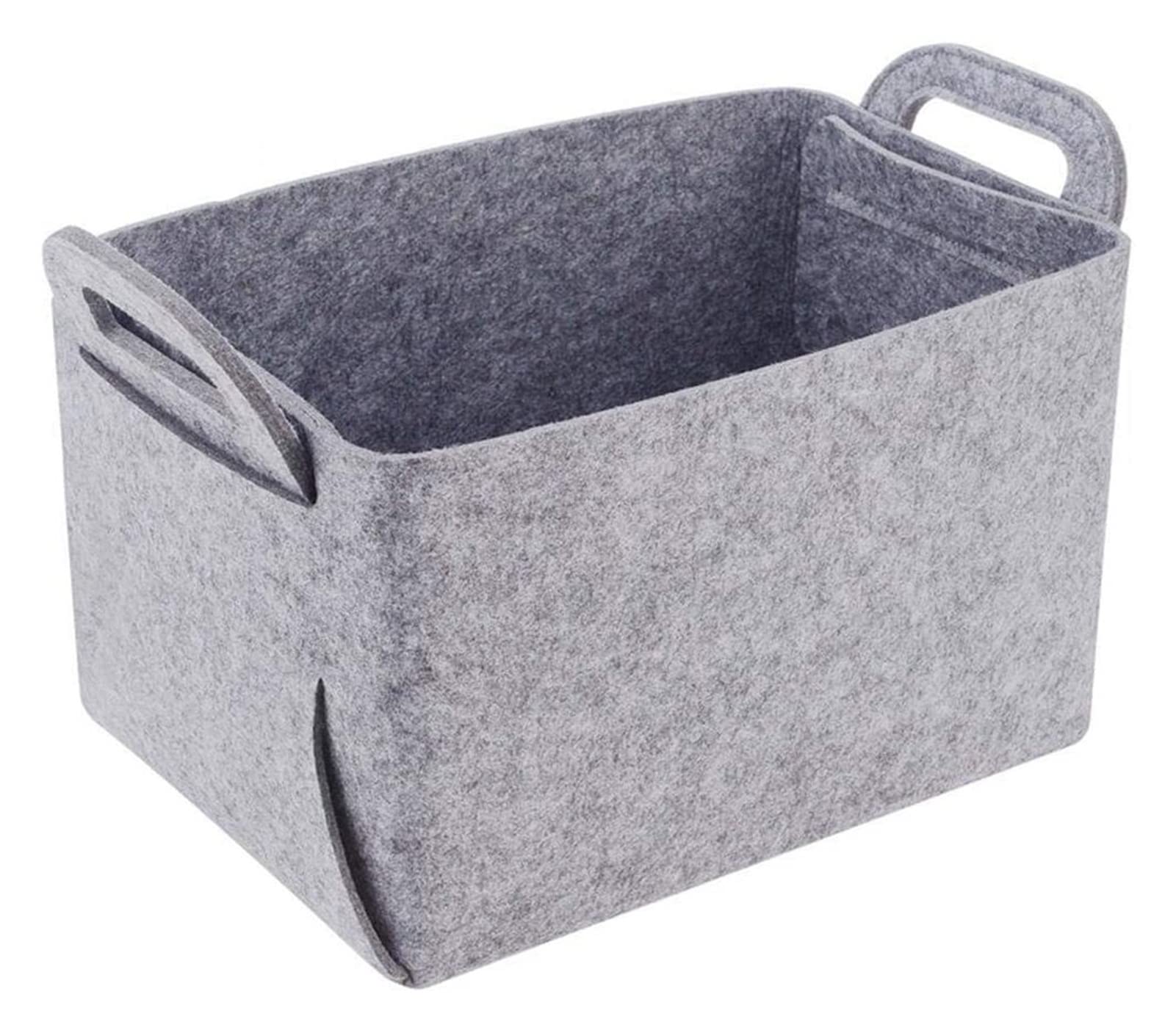Premium Solid Color Felt Storage Basket - Large Capacity Clothes & Toy Organizer for Home, Nursery, or Laundry Room | Portable Storage Box for Dirty Clothes, Toys & Debris