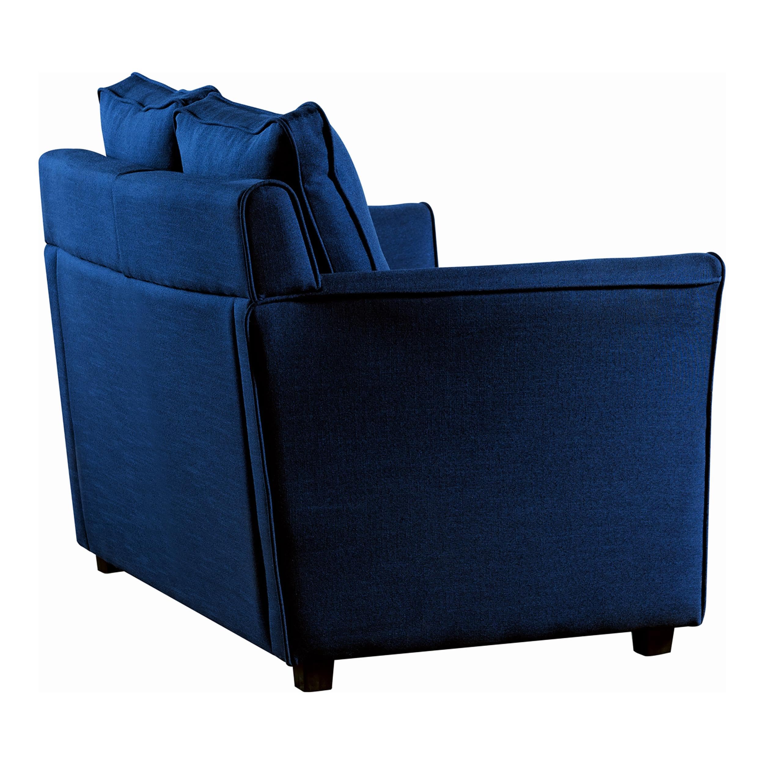 Furniture of America Lillard Fabric Upholstered Loveseat in Royal Blue - Modern Sofa for Living Room, Small Space & Apartment Decor