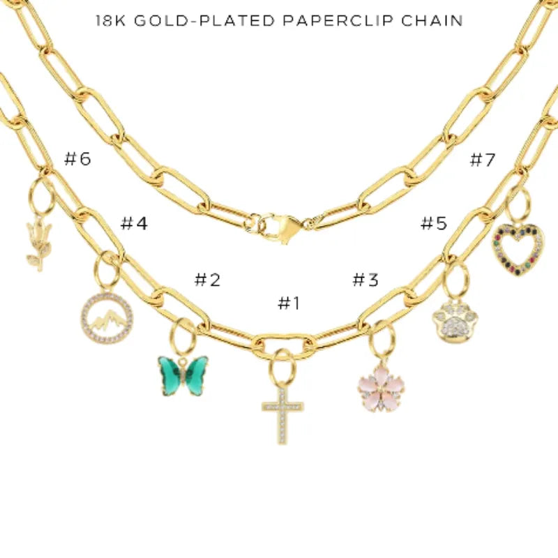 Charm Necklace with Assorted Charms - Elegant Layering Jewelry for Women | Perfect for Everyday Wear, Date Nights & Gift Giving
