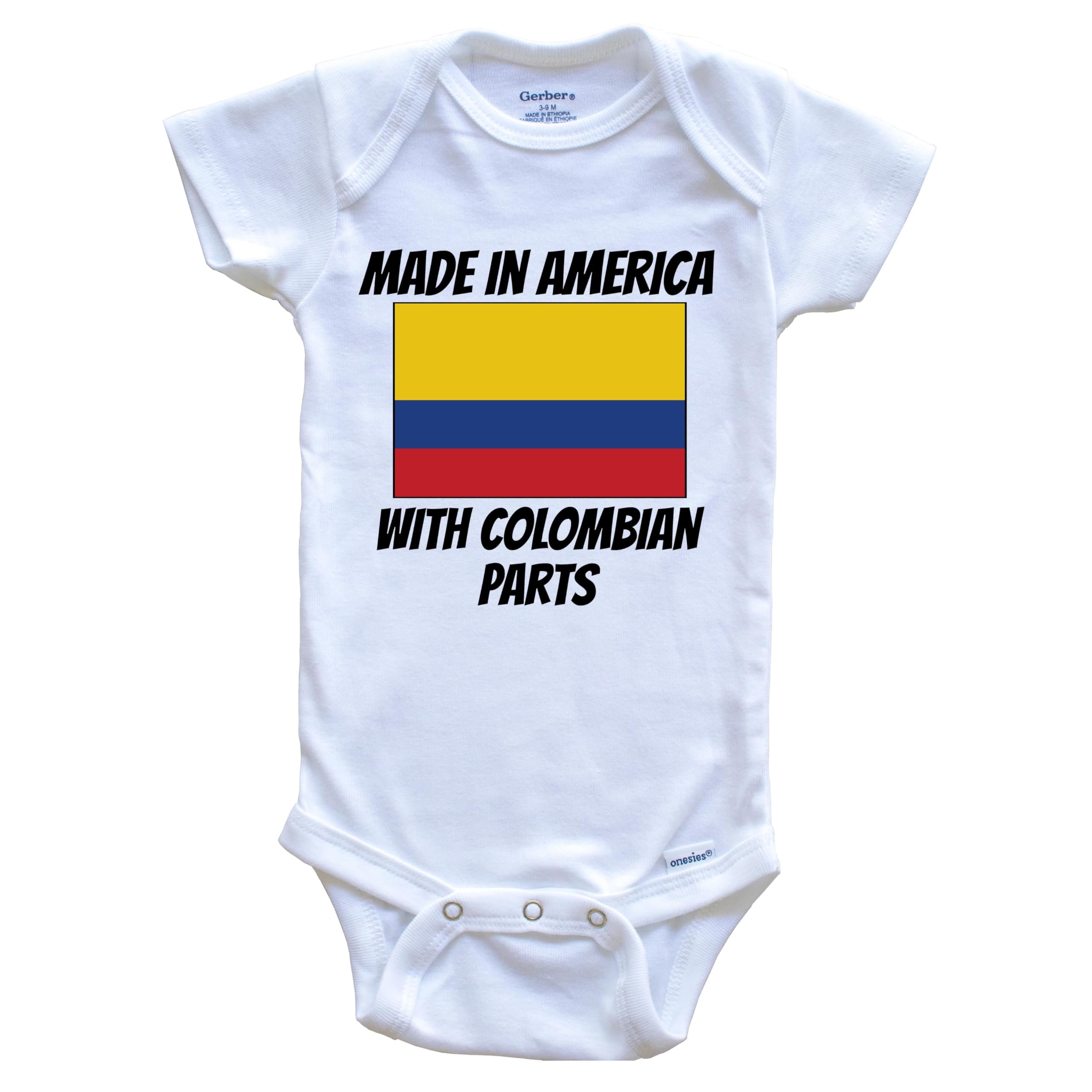 Colombian Flag Funny One-Piece Baby Bodysuit - Made in USA with Colombian Materials | Perfect for Cultural Celebrations & Patriotic Events