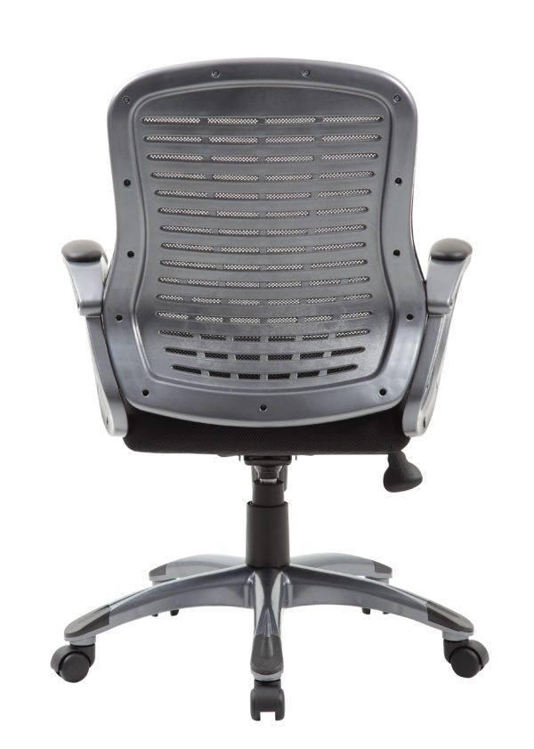 Ergonomic Boss Ribbed High Back Mesh Office Chair B6756 - Adjustable Lumbar Support & Breathable Design for Home & Office Workspaces