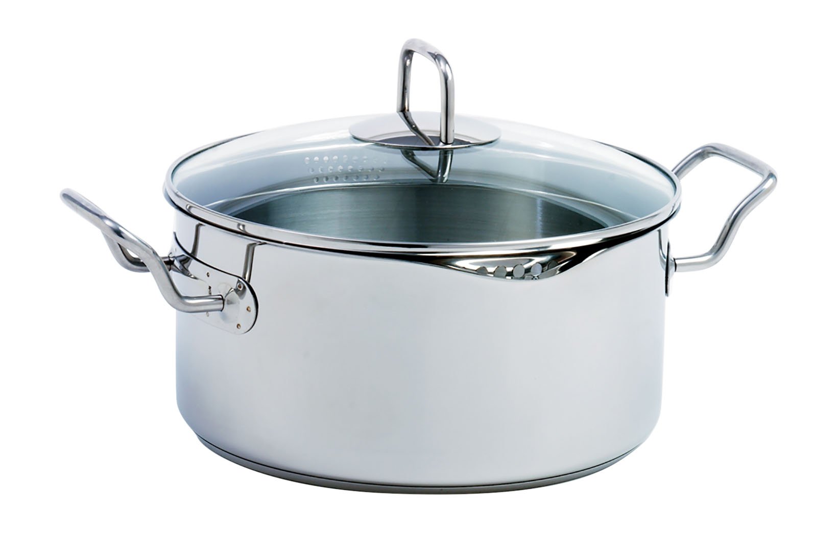 Norpro KRONA 5 Quart Stainless Steel Vented Pot with Straining Lid - Silver - Perfect for Pasta Cooking, Soup Making & Steaming Vegetables
